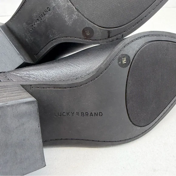Lucky Brand Licidola Black Leather Ankle Boots Women’s Size 7M - Picture 6 of 8